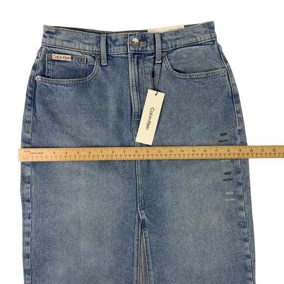 Calvin Klein Maxi Denim Skirt Women’s Size 8 / 29 Blue High Waist Long Jean Skir - Picture 11 of 16